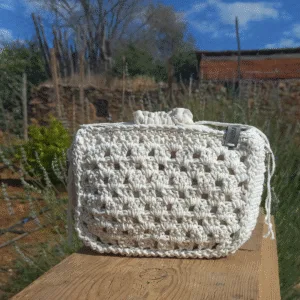 Mini Örgü Çanta- Şeker Beyazı
